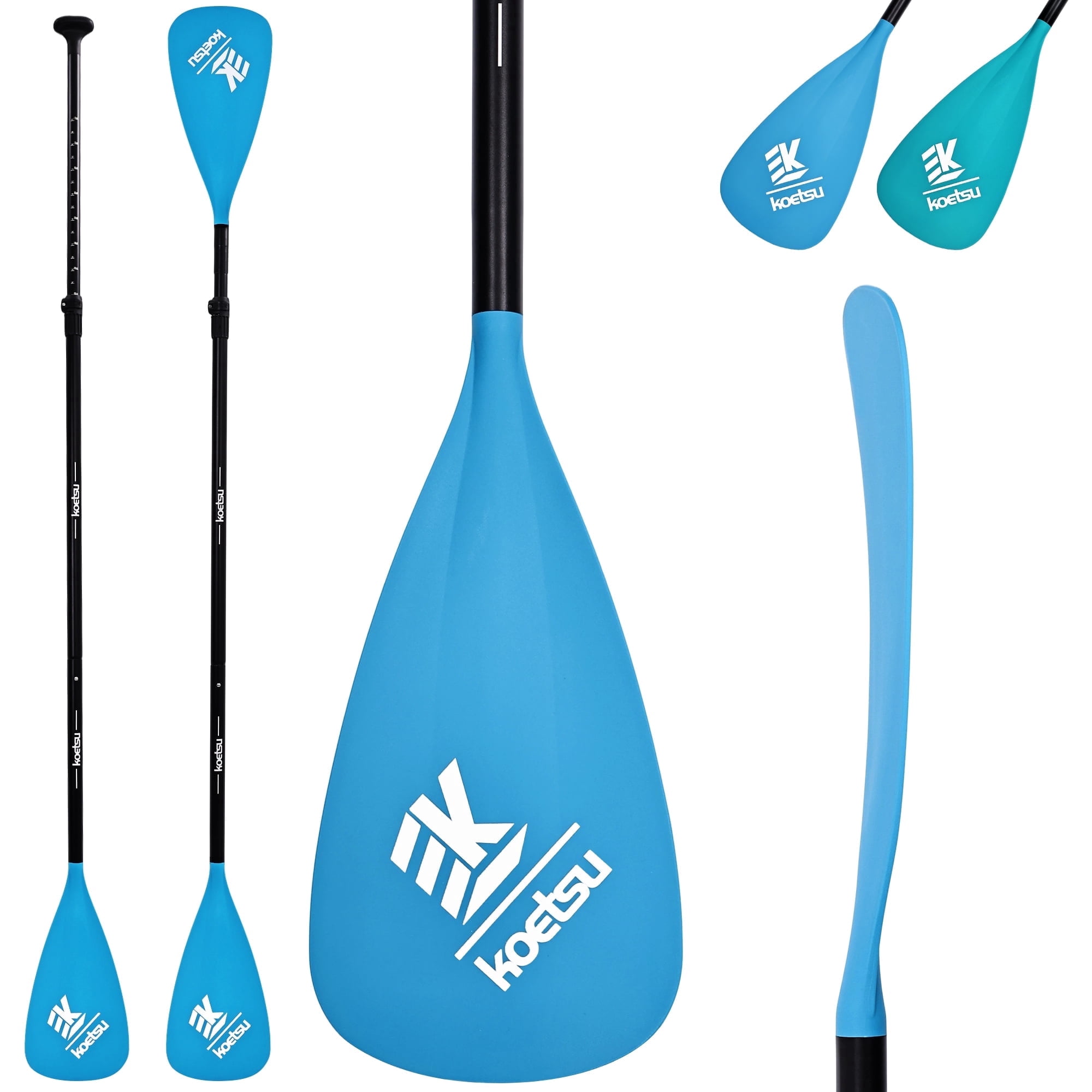 Kayak Paddle SUP Paddle,KOETSU 2-in-1 Adjustable Aluminum Alloy Boat Paddle Oars 67-83in, Detachable Canoe Board Paddle with Anti-Slip Grip,Blue