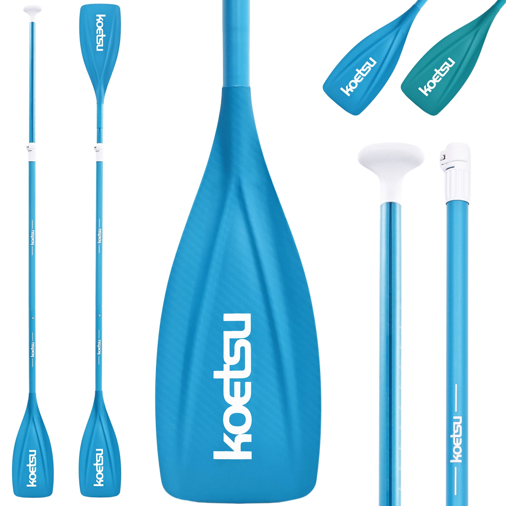Kayak Paddle,KOETSU 2-in-1 Aluminum Alloy Boat Paddle Oars, Adjustable Canoe Board Paddles SUP Paddle Detachable 4 Piece, 85in,Blue