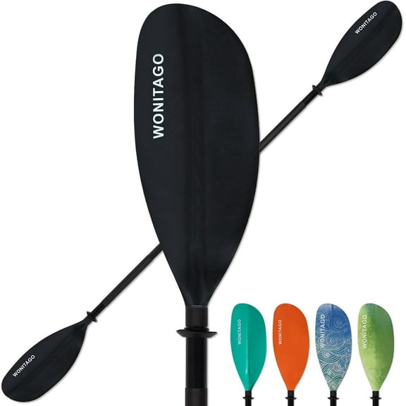 Kayak Paddles with Alloy Shaft and PP Blade, Floating Kayaking Oars, Adjustable 230-250 cm/90-98 Inches, 210-230 cm/82-90 Inches