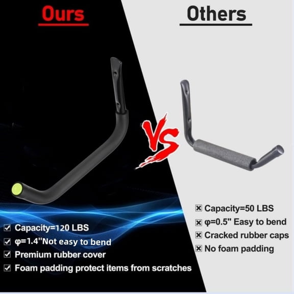 Kayak Rack Wall Mount, Canoe Hanger Hooks, Heavy Duty Garage Hooks, for Hanging Outdoor Beach Folding Chair Bicycle Surfboard Snowboard Paddle Board (4 Pack)$$Sport & Recreation Other