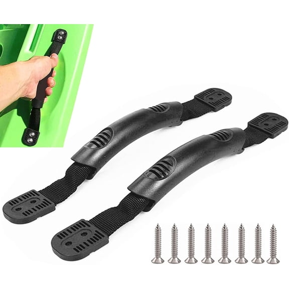 Kayak Replacement Handles 2 Pack Double Hole Kayak Carry Pull Handles Nylon Rubber Kayak Carry Pull Handles with Hardware for Ocean Lifetime Pelican Emotion Perception Kayak Canoe