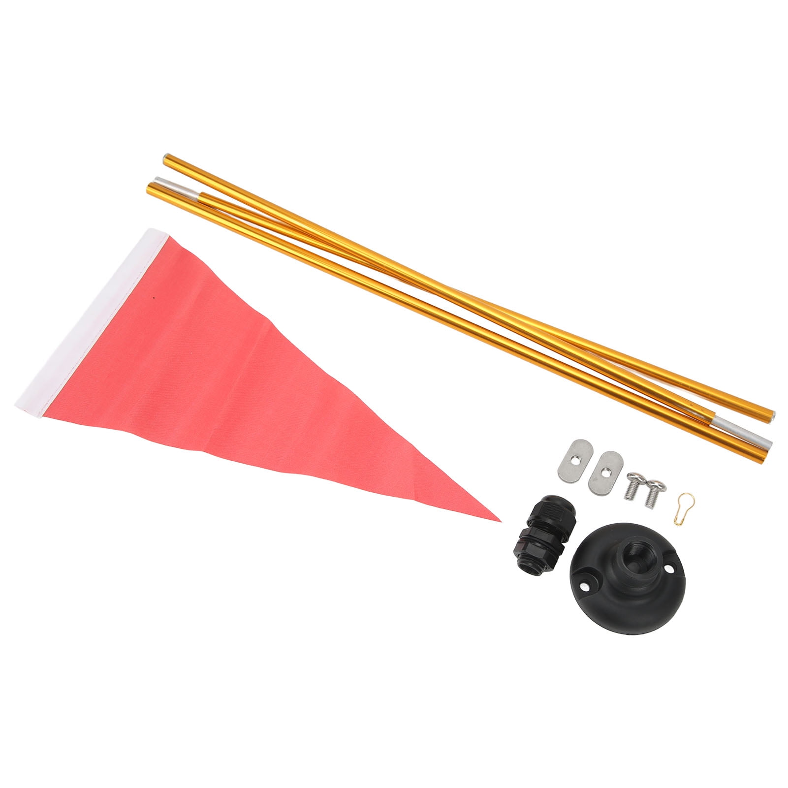 Kayak Safety Flag Kit Aluminum Flagpole with Nylon Base for Canoe Outdoor DIY