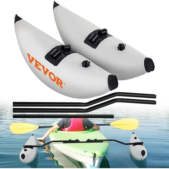 Kayak Stabilizers, 2 PCS, PVC Inflatable Kayak Outrigger Float with Sidekick Arms Rod, Standing Float Stabilizer System Kit for Kayaks, Canoes, Fishing Boats