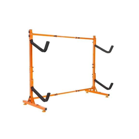 Kayak Stand for 2 Kayaks - Heavy Duty Steel Canoe Paddleboard Storage Rack - Adjustable Width - 175LBS Capacity - Indoor Outdoor