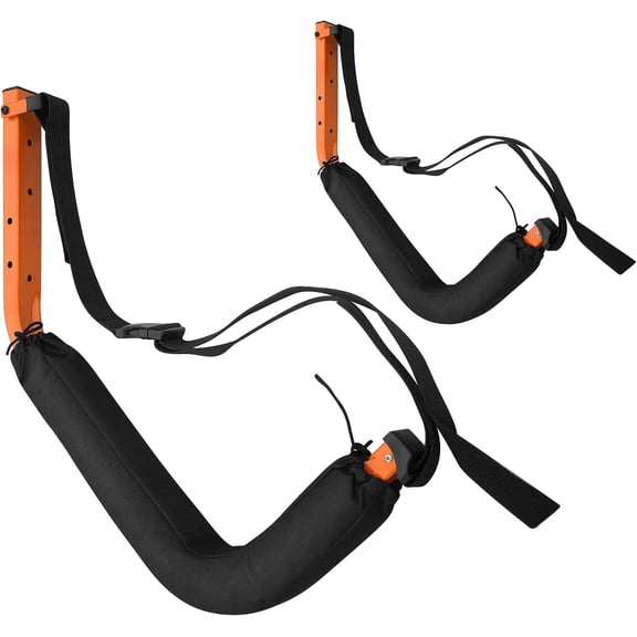 Kayak Storage Hooks - Set of 2 Wall Mount Garage Hangers - 125lbs Capacity Rack for Paddleboards, Surfboards, or Snowboards
