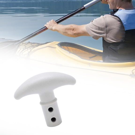 Kayak T Curved Paddle Handle Grip Accessories Fine Craftsmanship Easily Install Small Size Portable for Dinghy Canoeing Surfing Water Sports White