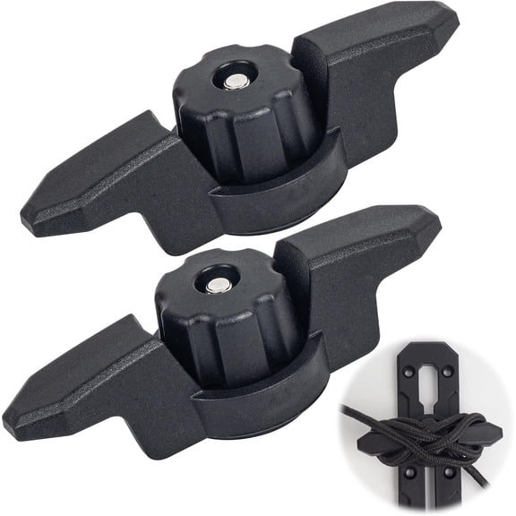 Kayak Track Mount Anchor Cleat, Rope Cleat for Kayak Rail Mount Accessories, 2 Pack, Black