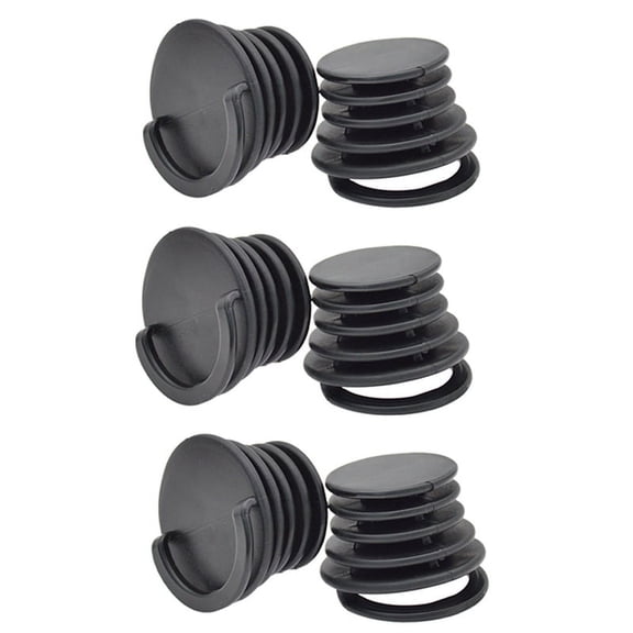 Kayak Trapezoidal Water Retaining Plug PVC with Handle Drain Plug Drain Valve Marine Accessories,6x Drain plug,Black
