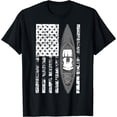 thumbnail image 1 of Kayak US American Flag Women Tshirt Cute Unique Kayakers Gift T-Shirt Black Medium, 1 of 4