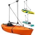 thumbnail image 1 of Kayak and Canoe Ceiling Hoist – Overhead Garage Storage Rack for Kayaks, Canoes, and Paddle Gear – Heavy Duty Pulley System Indoor Ceiling Mount, 1 of 7