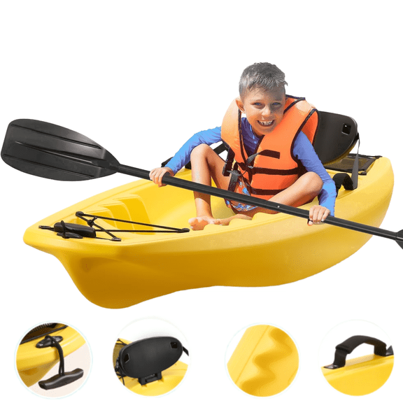 Naipo Kayak with paddle 6.5FT Kayak 4-Level Footrest Sit On Top for Youth KId to Teen Up to 121lbs