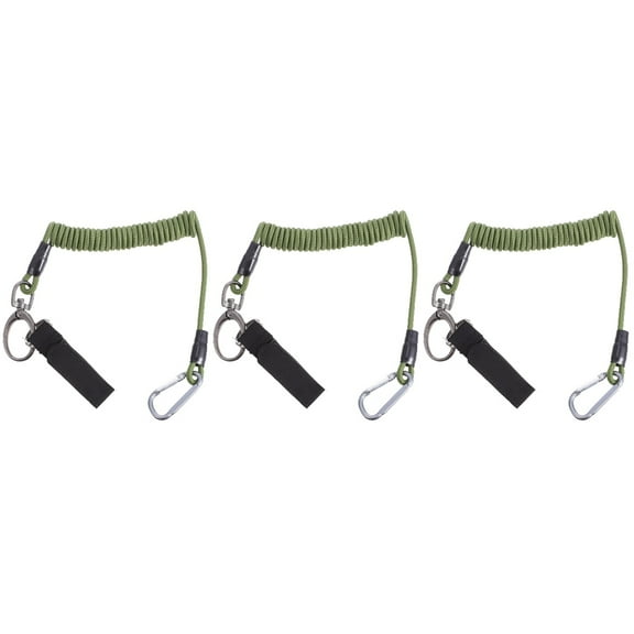 Kayaking Accessories Surfing Lanyard Strap Fishing Pole Tether Gear Pu Wire Rope Weaving 3 Pcs