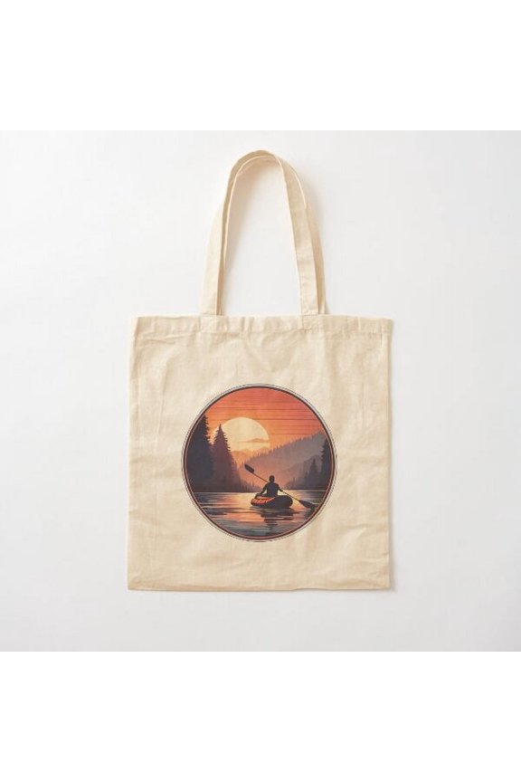 Kayaking And Rafting Adventure On The Water Canvas Tote Bags, Reusable Shopping Bag