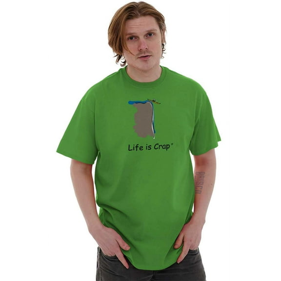 Kayaking Falling Waterfall Cynical Men's Big & Tall Crewneck Graphic Tee Brisco Brands 3X