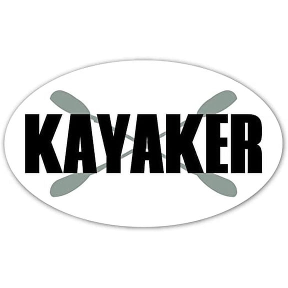 Kayaking Paddles Kayaker Vinyl Decal Bumper Sticker 3 X 5