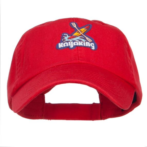 Kayaking Patched Low Pet Spun Cap - Red OSFM