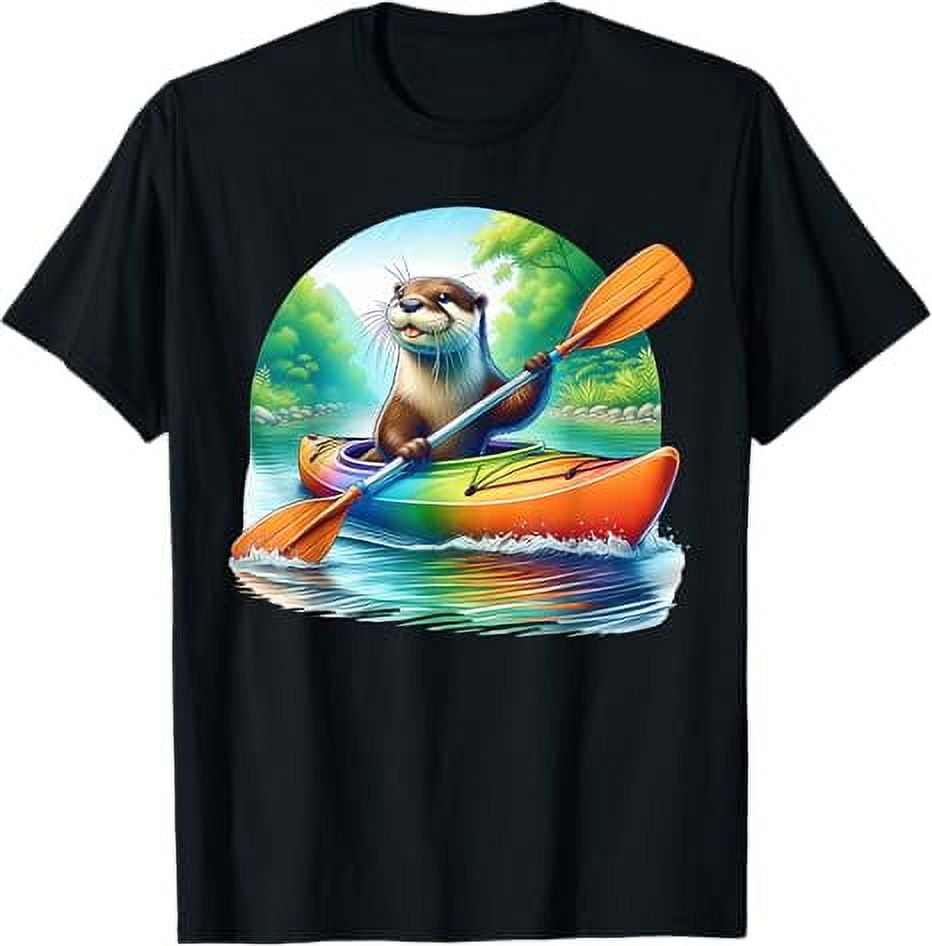 Kayaking River Otter Kayaker Kayak Canoe Paddling TShirt