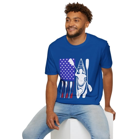 Kayaking USA Flag Kayaker Boating Lover Kayak