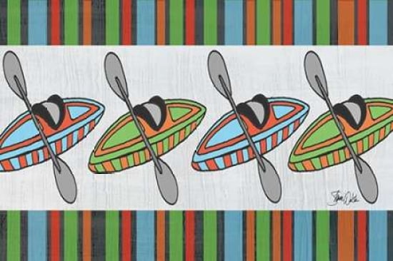 Kayaks - At the Lake Canvas Art - Shanni Welsh (12 x 18)