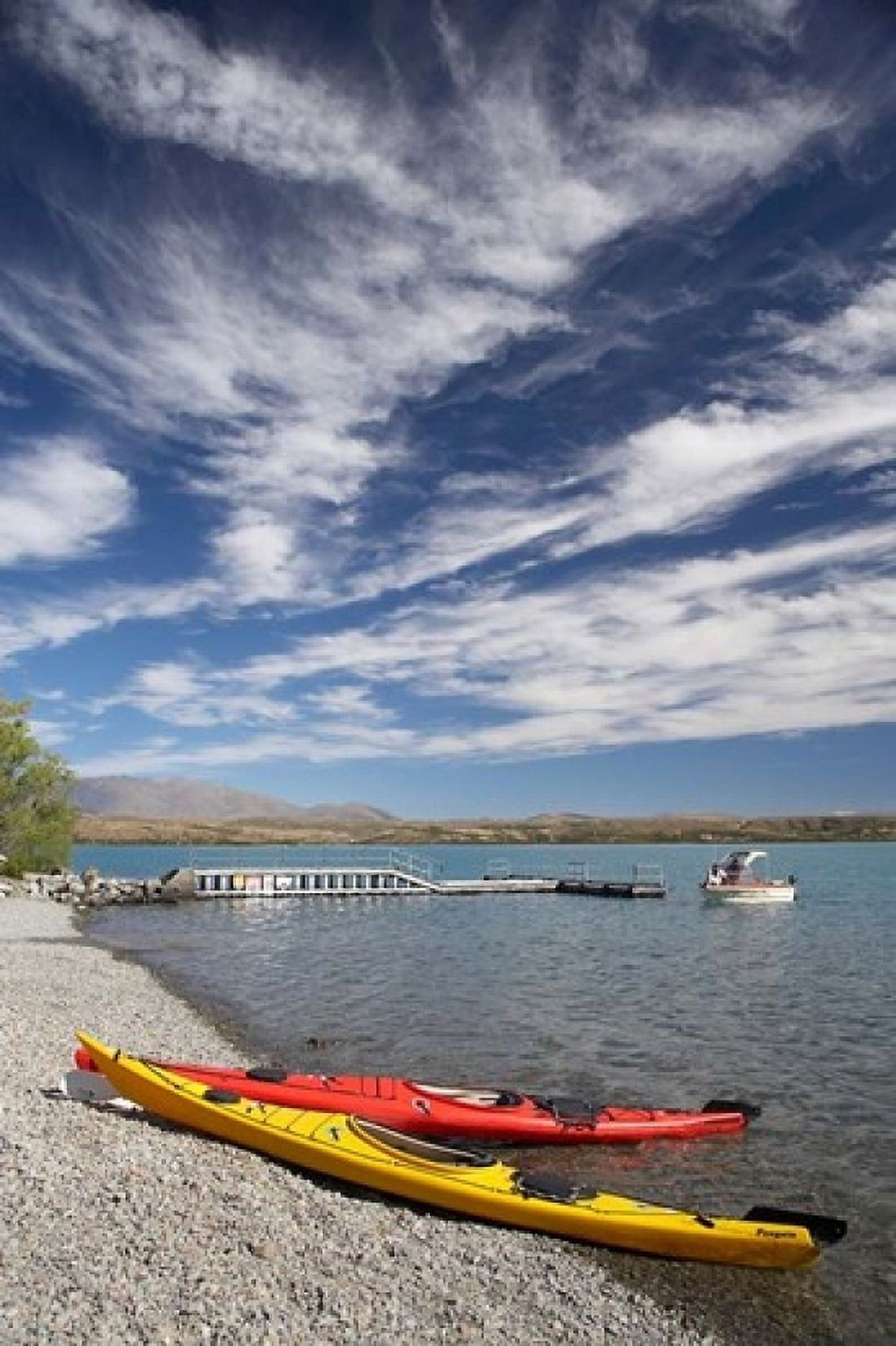 Kayaks Lake Ohau Canterbury South Island New Zealand Canvas Art - David Wall DanitaDelimont (12 x 17)