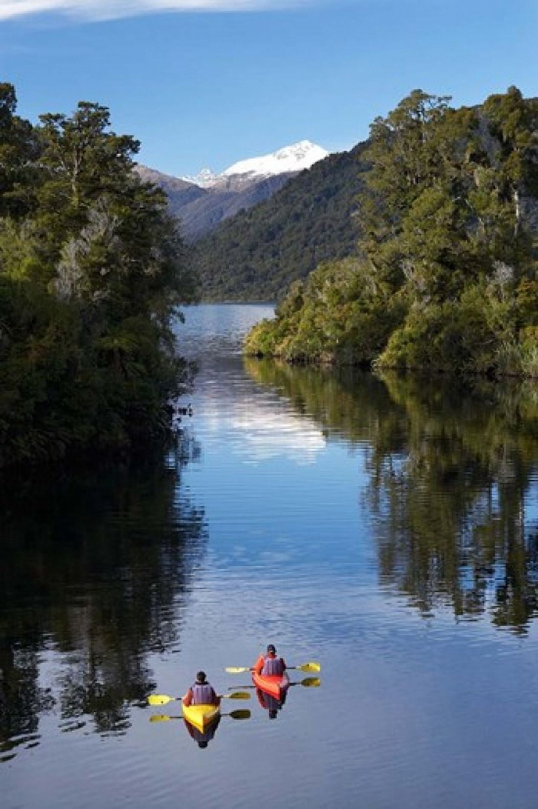 Kayaks Moeraki River by Lake Moeraki West Coast South Island New Zealand Canvas Art - David Wall DanitaDelimont (23 x 34)