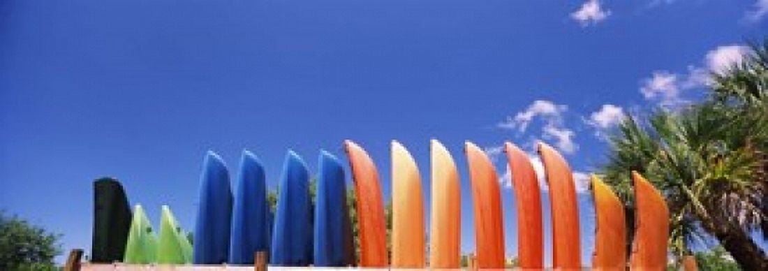 Kayaks off the Gulf of Mexico Florida Canvas Art - Panoramic Images (34 x 12)