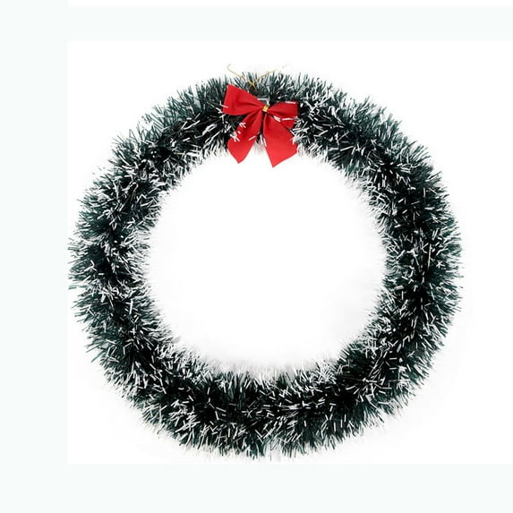 Kayannuo 1 pcs Christmas Bow Wreath 35cm White Green Two-Tone Top Christmas Wreath Shopping Mall Window Christmas Decoration 35cm