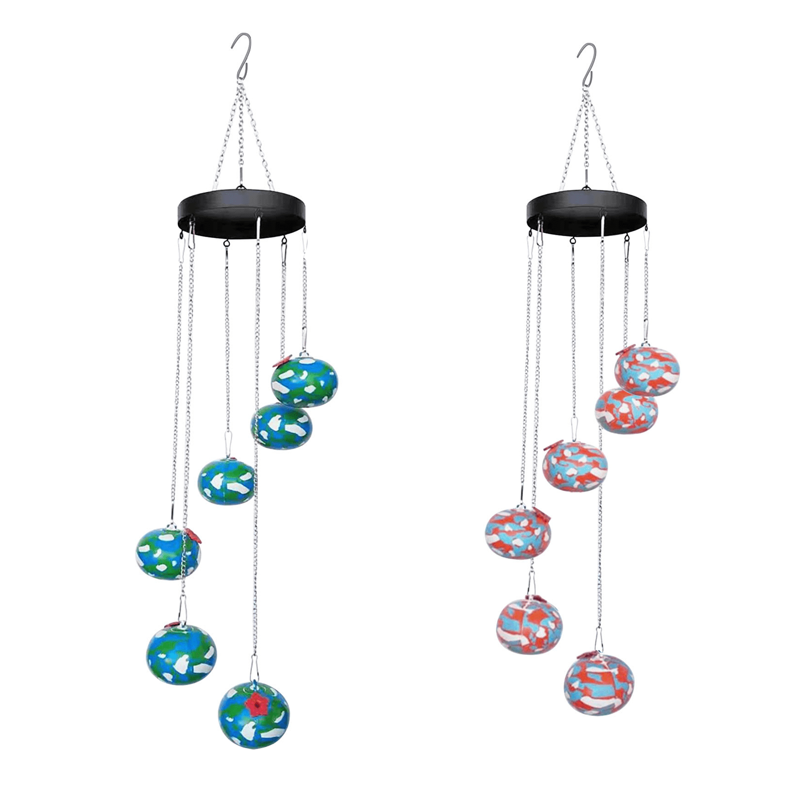 Kayannuo 2PC Charming Wind Chimes Outdoor Hummingbird Water Feeder Wind Chime Shaped Bird feeders for Viewing Hanging Garden Water Feeder for Birds Bird Water Feeder,Blue+Purple