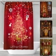 thumbnail image 1 of Kayannuo 2pc Christmas Shower Curtain Printing Waterproof Polyester Shower Curtain, 1 of 9