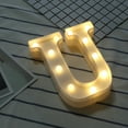thumbnail image 1 of Kayannuo Alphabet LED Letter Lights Light Up White Plastic Letters Standing Hanging U, 1 of 3