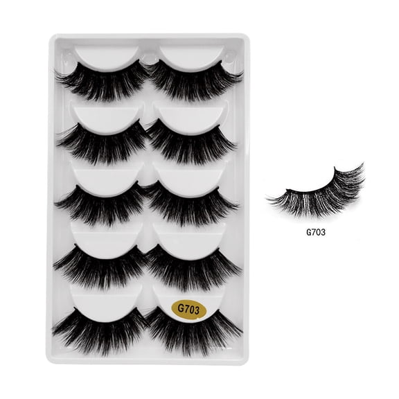 Kayannuo Back to School 5 Pairs Of Natural False Eyelashes Multipack False Eyelashes Handmade Natural Eyelashes Search Full Cover No Glue Cat Eyelashes
