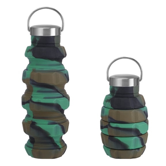 Kayannuo Back to School Water Bottle Silicone Collapsible Water Bottles, 480ml Portable Foldable Expandable Water Bottle Sports Cups, Leak Proof And Reusable, For Outdoor Activities Travel 480ml