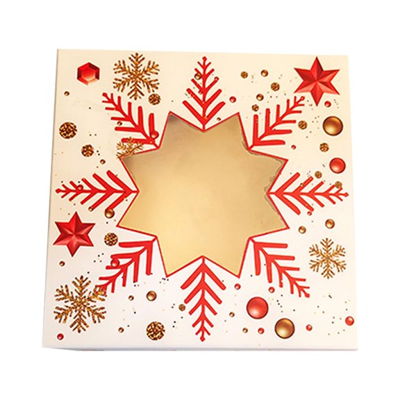 Kayannuo Back to School 1/6/12pc Christmas Baking Snack Box Packaging Paper Box Packaging Christmas Cake Packaging Gift Box