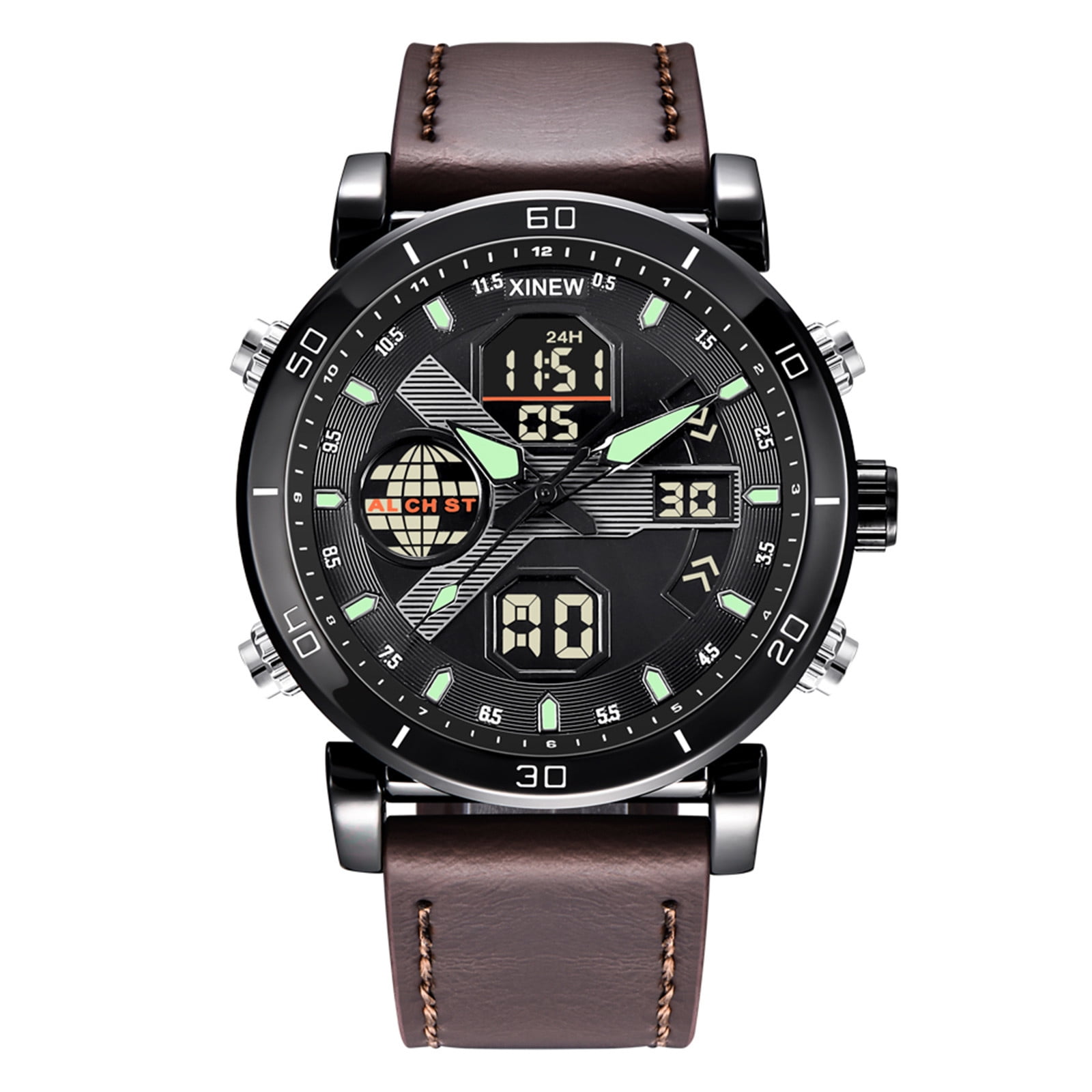 Kayannuo Back to School Clearance Men Fashion Sports Watch Waterproof Quartz Digital LED Casual Watches Walmart Business Supplies