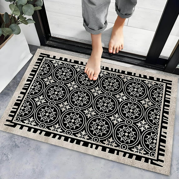 Kayannuo Back to School Entrance Door Crystal Velvet Door Mat Entrance Door Dirt And Non Slip Foot Mat Home Decoration Foot Mat 50x80cm