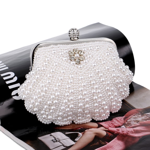 Kayannuo Back to School Prom Dress Women Dress Clothing Women Fashion Pearl Evening Handbag Party Clutch Purse Shoulder Cross