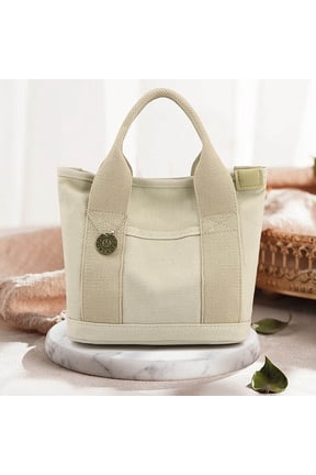 Back to school Large Capacity Canvas Handbag Multi-compartment Lunch Box Bag Lightweight Work Storage Home Essentials ()