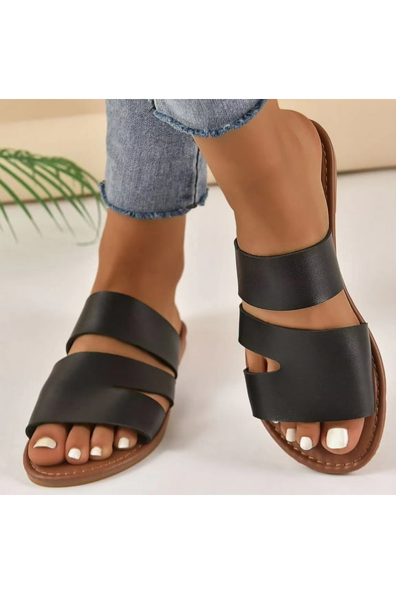 Beach Sandals Slipper Woman Sandal Wedges New Summer Flat Shoes with Women'S Sandals and Casual Open Toe Slippers Womens Slippers Flat Sandals