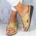 thumbnail image 1 of Kayannuo Beach Sandals Clearance Slipper Woman Sandal Wedges Womens Fashion Wedges Shoes Open Toe Thick Bottom Roman Slippers Beach Sandals Womens Slippers Flat Sandals, 1 of 6