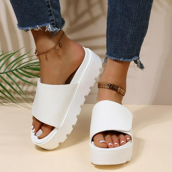 Kayannuo Beach Sandals Slipper Woman Sandal Wedges New Thick Bottom Sandals and Slippers Women'S Platform Sandals Slippers Womens Slippers