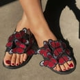 thumbnail image 1 of Kayannuo Beach Sandals Slipper Woman Sandal Wedges Women'S Summer Bow Embroidered Flat Bottom Sandals Flat Bottom Slippers Womens Slippers Flat Sandals, 1 of 7