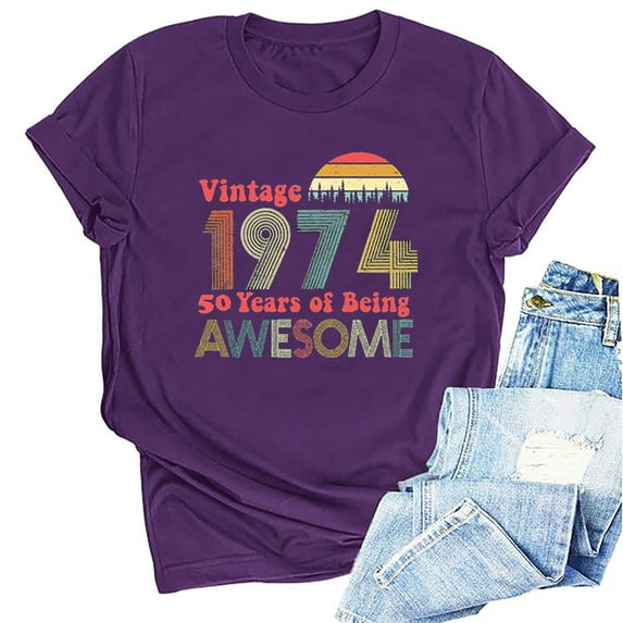 Kayannuo Blouses for Women Tee Shirts for Women Valentine's Day 1964 Vintage Shirt For Women 60th Birthday Gifts 1964 Birthday Gifts Idea Retro Short Sleevel T Shirts Party Tops Funny Tees