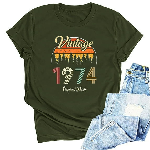 Kayannuo Blouses for Women Tee Shirts for Women Valentine's Day 1964 Vintage Shirt For Women 60th Birthday Gifts 1964 Birthday Gifts Idea Retro Short Sleevel T Shirts Party Tops Funny Tees