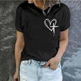 thumbnail image 1 of Kayannuo Blouses for Women Tee Shirts for Women Valentine's Day Women's Easter Lettering Printed Round Neck Short Sleeved Top Short Sleeved Round Neck Top/shirt, 1 of 5