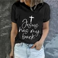 thumbnail image 1 of Kayannuo Blouses for Women Tee Shirts for Women Valentine's Day Women's Easter Lettering Printed Round Neck Short Sleeved Top Short Sleeved Round Neck Top/shirt, 1 of 5