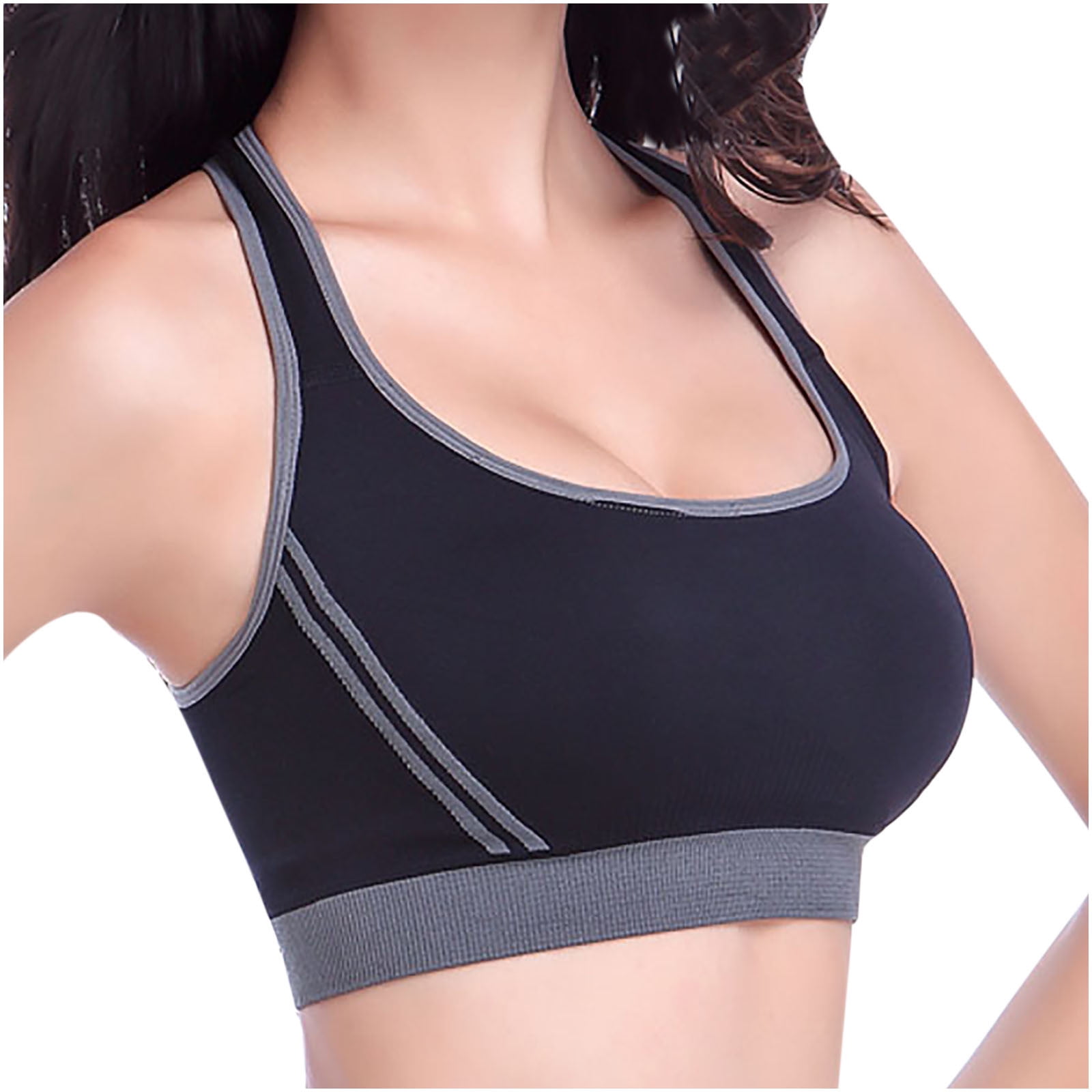 Kayannuo Bras For Women Back to School Clearance Women Seamless Stretch Sport  Bra Padded Fitness Tank Tops Workout Gym Yoga Vest 