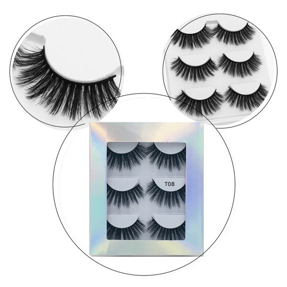 Kayannuo Christmas 20mm 3 pairs of Lashes false eyelashes 3D multi-layer thickened eyelashes