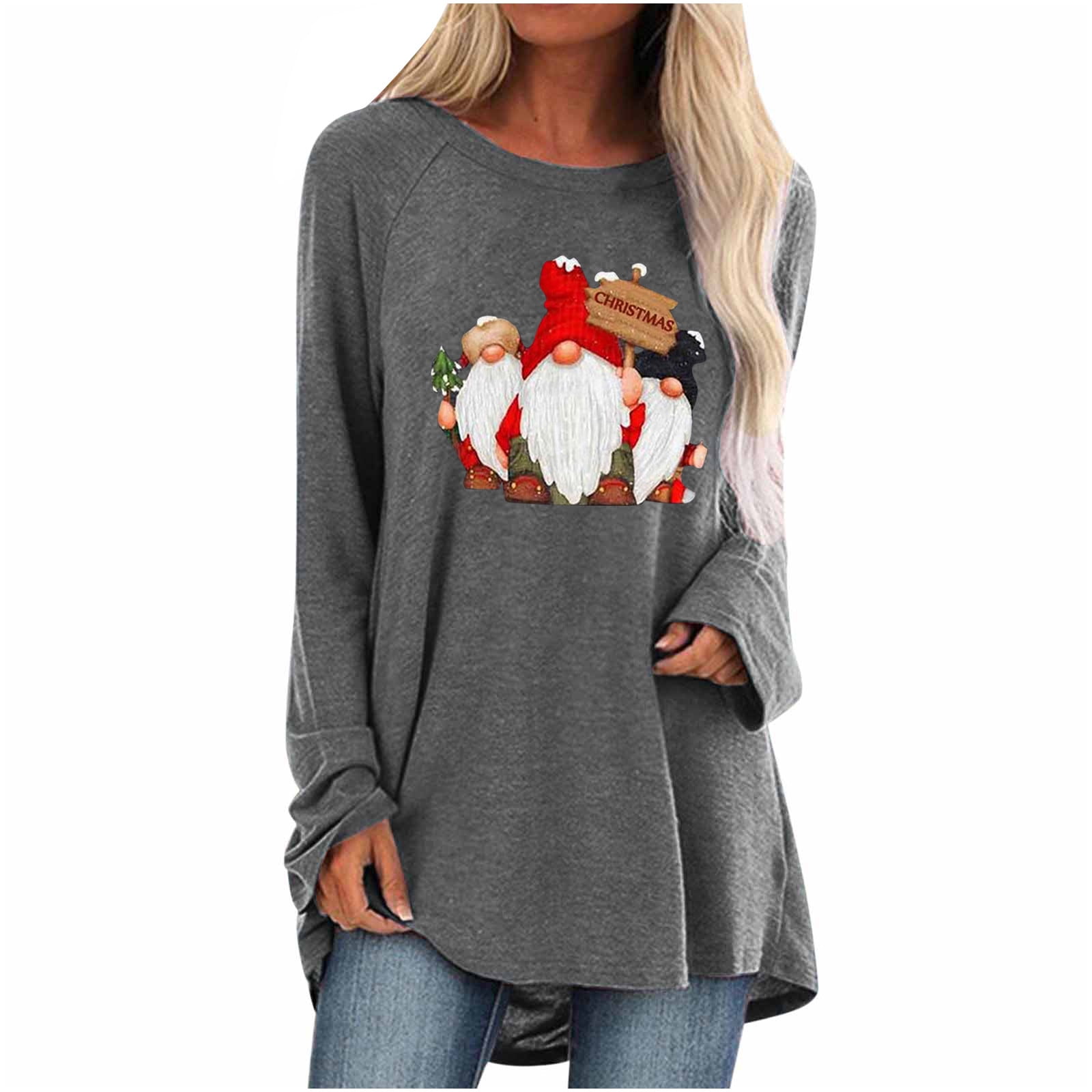 Kayannuo Christmas Clearance Ladies Tops Long Sleeve Round Neck ...