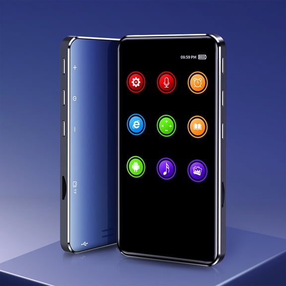 Kayannuo Christmas MP3 Player With Bluetooth Touchscreen HD Video Mp4 Mp3 Music Player With Speaker FM Radio Micro TF Slot Headphones Up To 64GB
