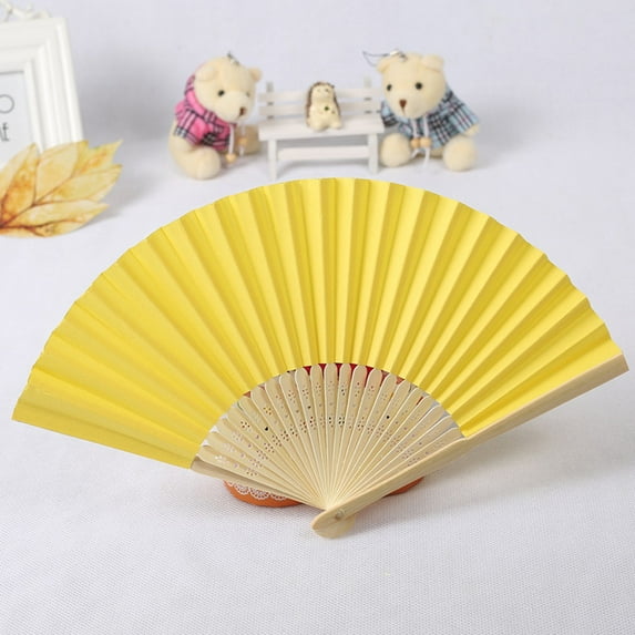 Kayannuo Christmas Pattern Folding Dance Wedding Party Lace Silk Folding Hand Held Solid Color Fan